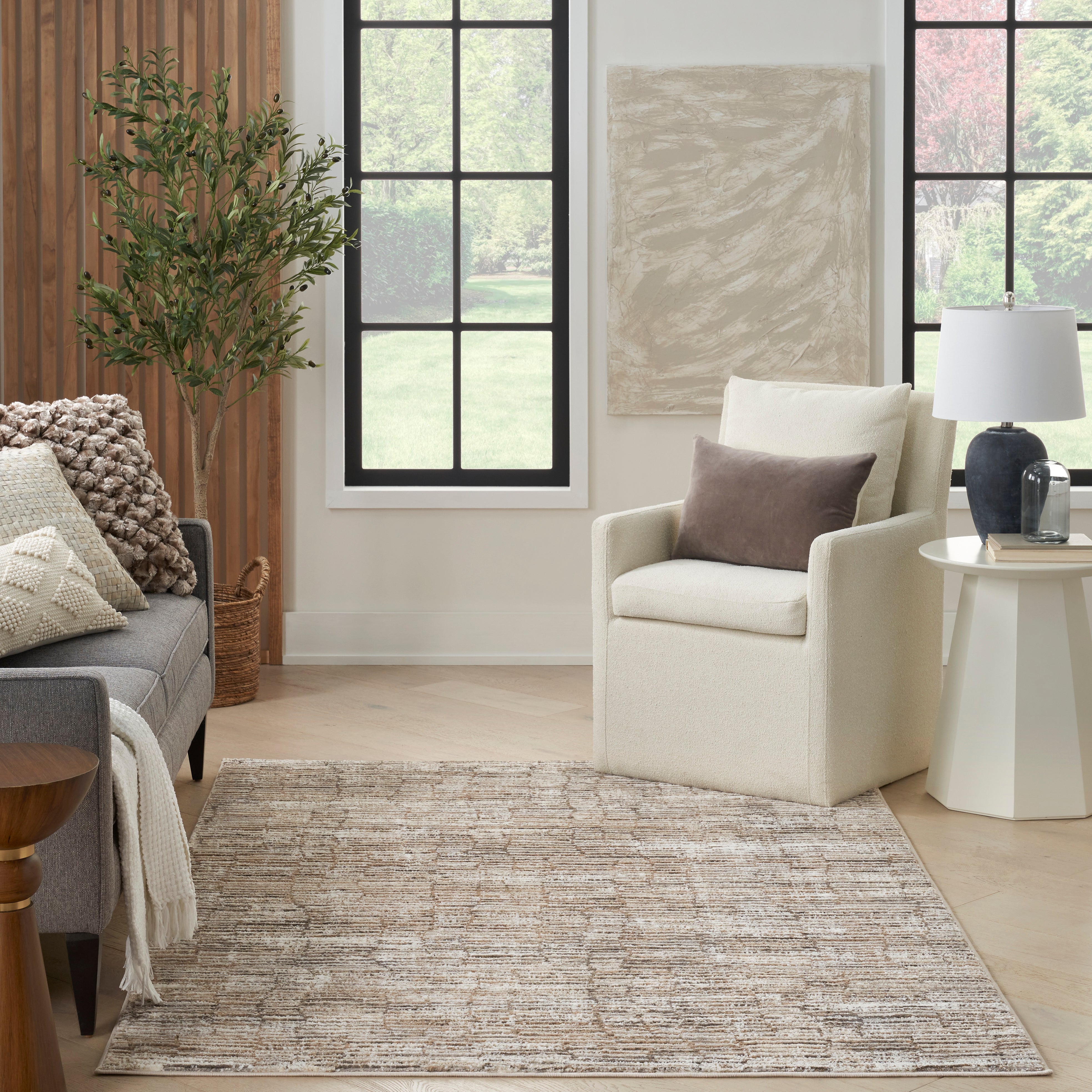 Nourison Sustainable Trends SUT06 Ivory/Mocha Brown Large Rectangle Rug